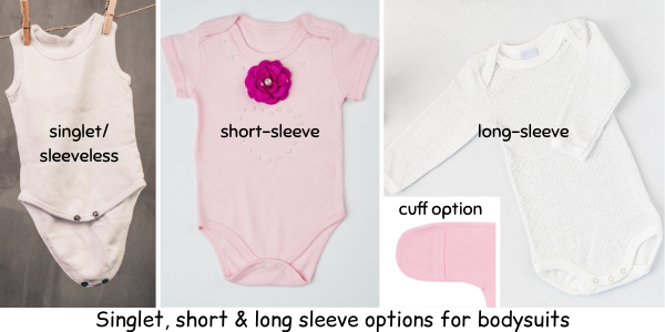 Sleeve options for bodysuits